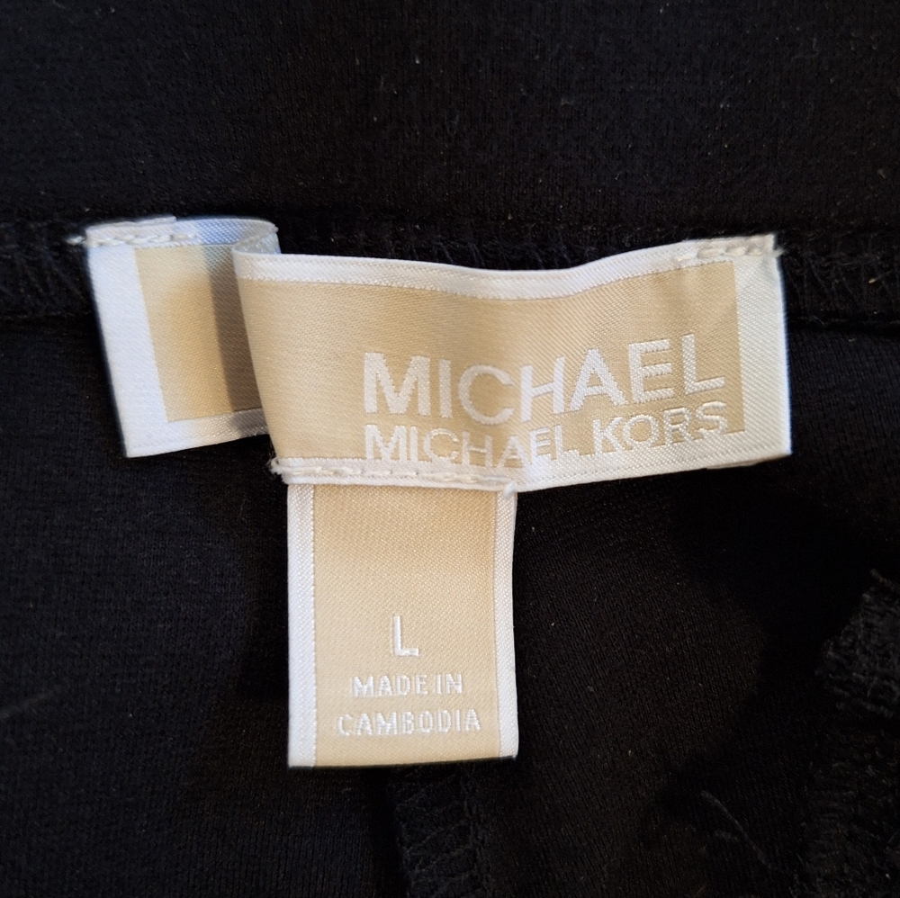 Michael Kors Black Pull On Dress Pants Trousers Sz LG *M6 - Picture 4 of 5